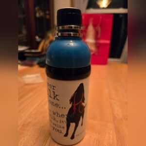 Blue and Black Dog Themed Water Bottle